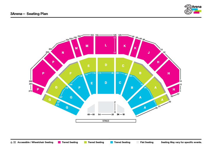3Arena, Dublin seating plan