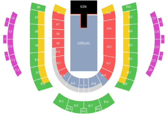 Avicii Arena, Stockholm seating plan