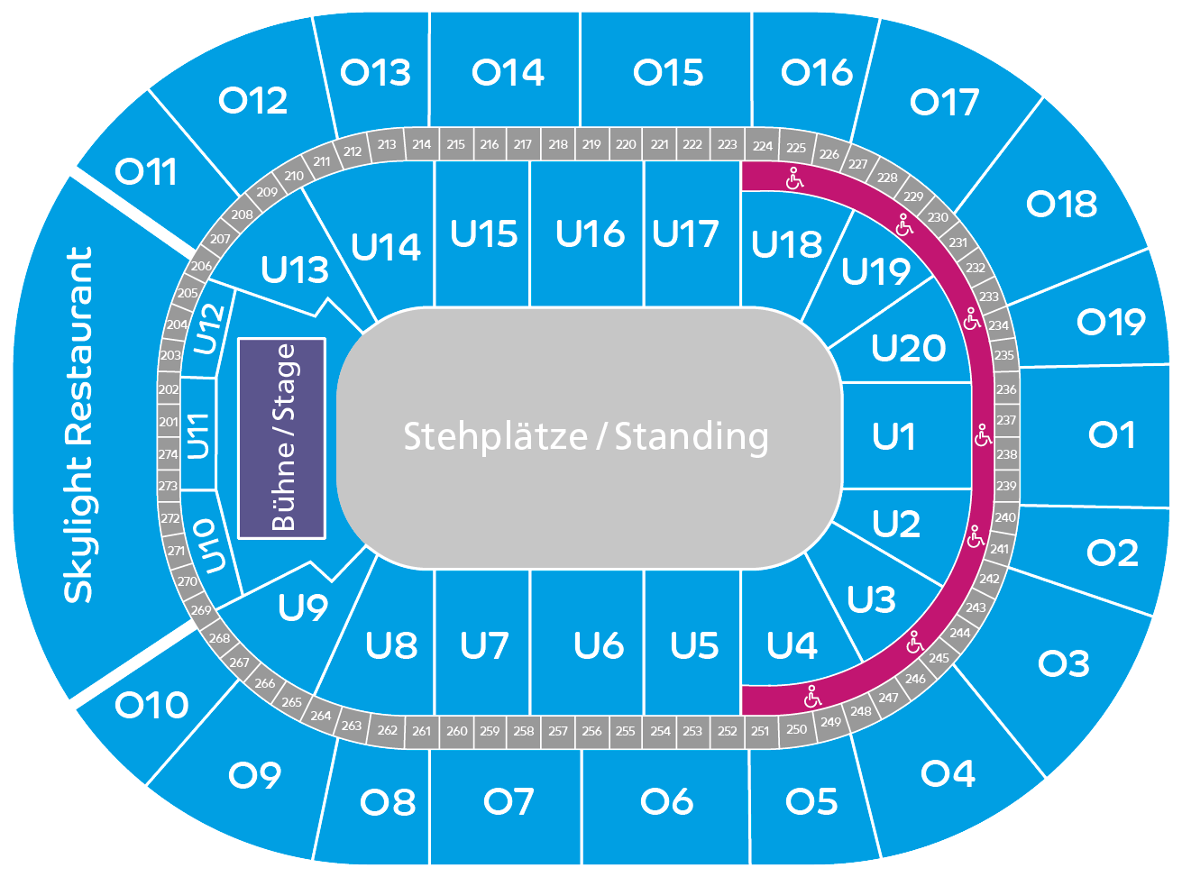 Barclays Arena, Hamburg seating plan
