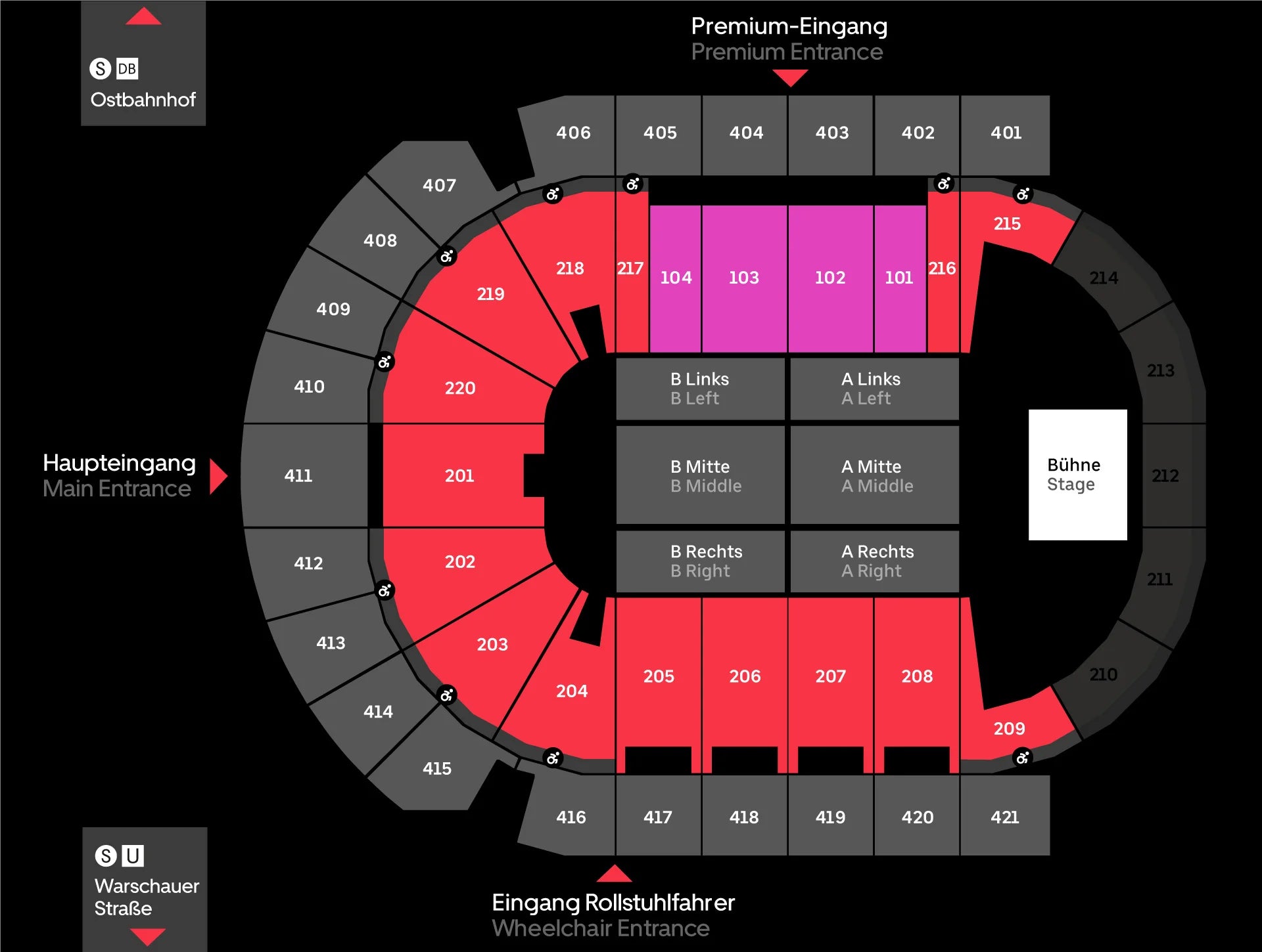 Uber Arena, Berlin seating plan